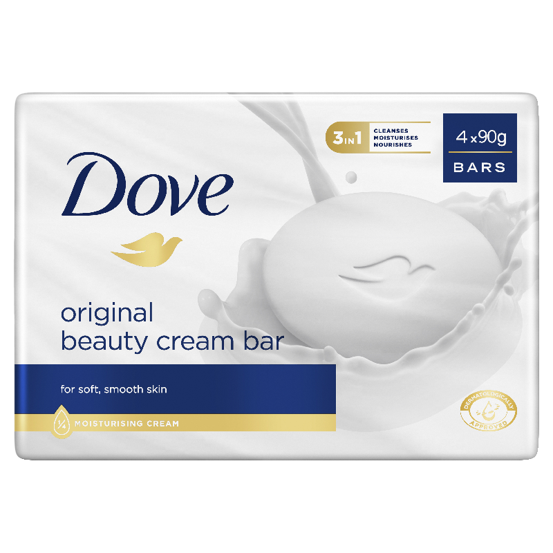Dove pk4 x 90g beauty bar with deep moisture original