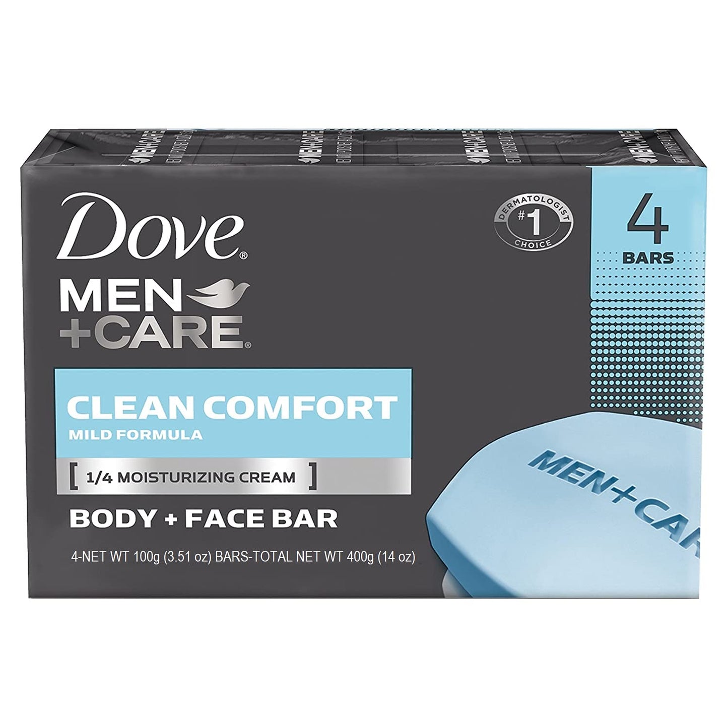 Dove pk4 x 100g soap bar men+care body and face clean comfort