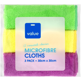 Value Microfibre Cloths 3pk