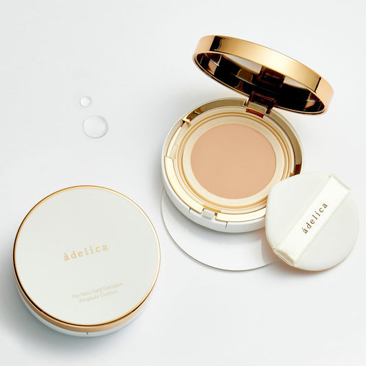 Adelica - The New Gold Collagen Ampole Cushion - 02 Natural Vanilla (1 Set + Refill)