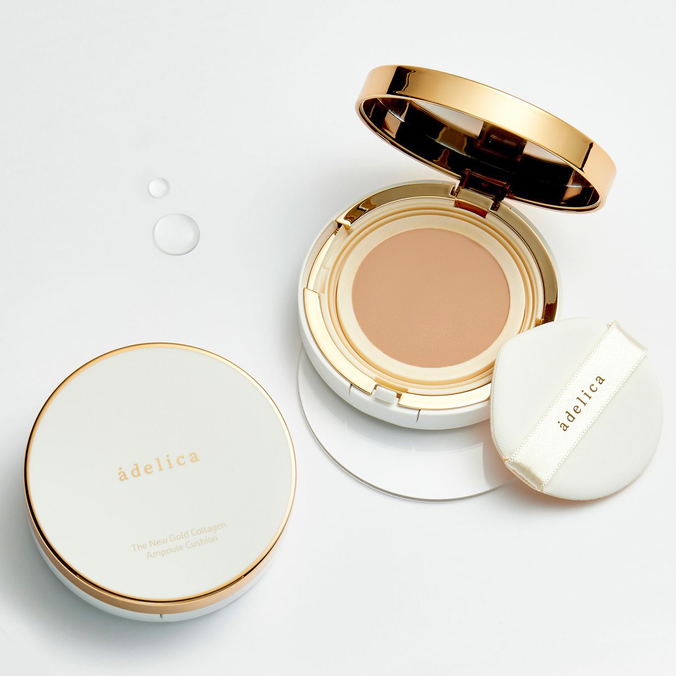 Adelica - The New Gold Collagen Ampoule Cushion - 03 Cream Beige (1 Set + Refill)