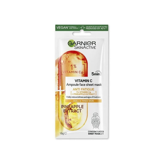 Garnier Skin Active Vitamin C Ampoule Face Mask Pineapple Extract 15g