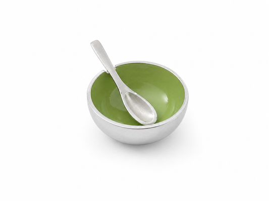 Green Mini Serving Bowl with Spoon