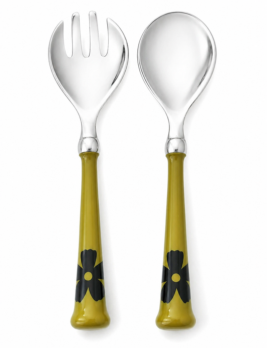 Olive Floral Salad Spoons – Set of 2