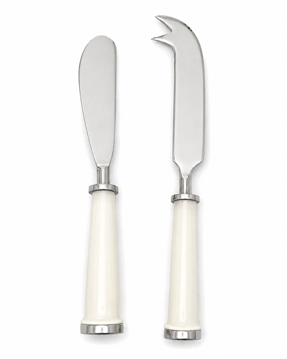 White Handle Cheese Knife Set (Set of 2)